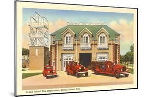 Grand Island, Nebraska Fire House-null-Mounted Art Print