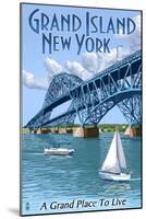 Grand Island, New York - Bridge Scene-Lantern Press-Mounted Art Print