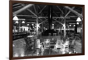 Grand Lake, Colorado - Interior Lobby of Grand Lake Lodge-Lantern Press-Framed Art Print