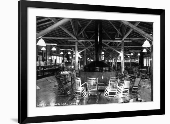 Grand Lake, Colorado - Interior Lobby of Grand Lake Lodge-Lantern Press-Framed Premium Giclee Print