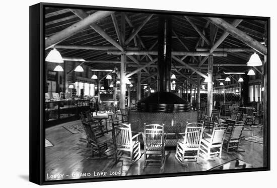 Grand Lake, Colorado - Interior Lobby of Grand Lake Lodge-Lantern Press-Framed Stretched Canvas