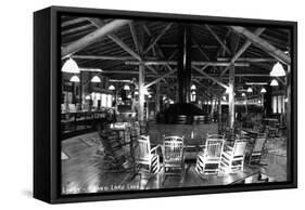 Grand Lake, Colorado - Interior Lobby of Grand Lake Lodge-Lantern Press-Framed Stretched Canvas