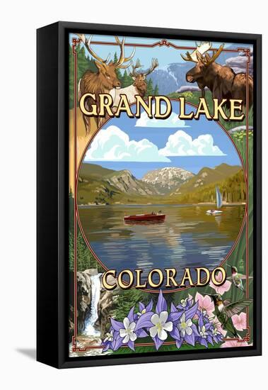 Grand Lake, Colorado Views-Lantern Press-Framed Stretched Canvas