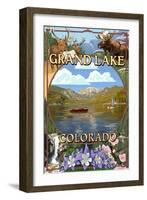 Grand Lake, Colorado Views-Lantern Press-Framed Art Print
