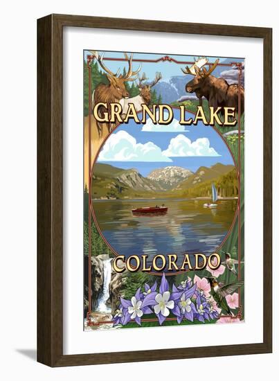 Grand Lake, Colorado Views-Lantern Press-Framed Art Print