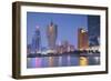 Grand Lisboa and Wynn Hotel and Casino at Dusk, Macau, China, Asia-Ian Trower-Framed Photographic Print