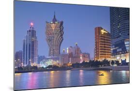 Grand Lisboa and Wynn Hotel and Casino at Dusk, Macau, China, Asia-Ian Trower-Mounted Photographic Print