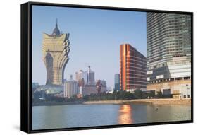 Grand Lisboa and Wynn Hotel and Casino, Macau, China, Asia-Ian Trower-Framed Stretched Canvas