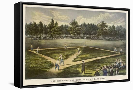 Grand Match for the Championship at the Elysian Fields Hoboken New Jersey-Currier & Ives-Framed Stretched Canvas