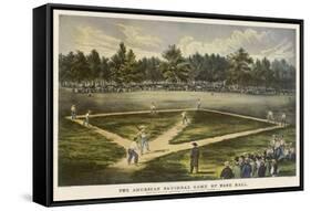 Grand Match for the Championship at the Elysian Fields Hoboken New Jersey-Currier & Ives-Framed Stretched Canvas