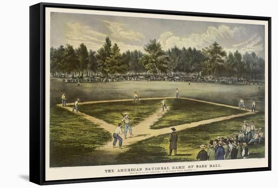 Grand Match for the Championship at the Elysian Fields Hoboken New Jersey-Currier & Ives-Framed Stretched Canvas