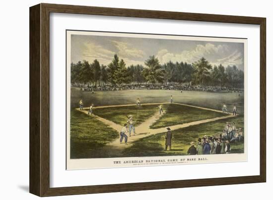 Grand Match for the Championship at the Elysian Fields Hoboken New Jersey-Currier & Ives-Framed Photographic Print