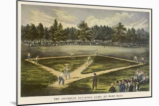 Grand Match for the Championship at the Elysian Fields Hoboken New Jersey-Currier & Ives-Mounted Photographic Print
