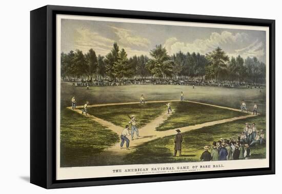 Grand Match for the Championship at the Elysian Fields Hoboken New Jersey-Currier & Ives-Framed Stretched Canvas