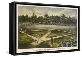 Grand Match for the Championship at the Elysian Fields Hoboken New Jersey-Currier & Ives-Framed Stretched Canvas