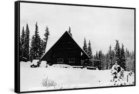 Grand Mesa, Colorado - Alexander Lake Lodge-Lantern Press-Framed Stretched Canvas