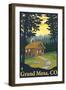 Grand Mesa, Colorado - Cabin Scene, c.2009-Lantern Press-Framed Art Print