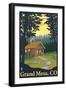 Grand Mesa, Colorado - Cabin Scene, c.2009-Lantern Press-Framed Art Print