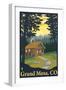 Grand Mesa, Colorado - Cabin Scene, c.2009-Lantern Press-Framed Art Print