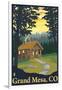 Grand Mesa, Colorado - Cabin Scene, c.2009-Lantern Press-Framed Art Print