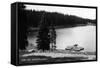 Grand Mesa, Colorado, View of Ward Lake, Canoe Leaving Dock-Lantern Press-Framed Stretched Canvas