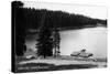 Grand Mesa, Colorado, View of Ward Lake, Canoe Leaving Dock-Lantern Press-Stretched Canvas