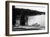 Grand Mesa, Colorado, View of Ward Lake, Canoe Leaving Dock-Lantern Press-Framed Art Print