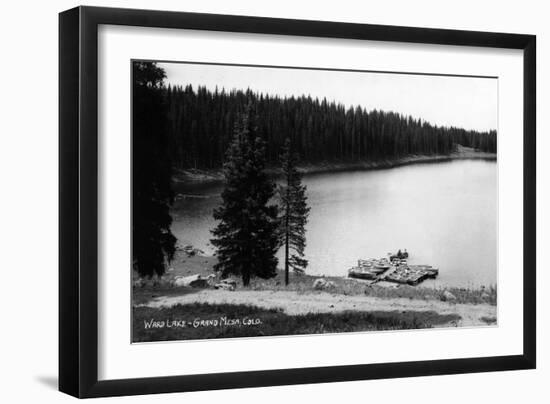 Grand Mesa, Colorado, View of Ward Lake, Canoe Leaving Dock-Lantern Press-Framed Art Print