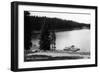 Grand Mesa, Colorado, View of Ward Lake, Canoe Leaving Dock-Lantern Press-Framed Art Print