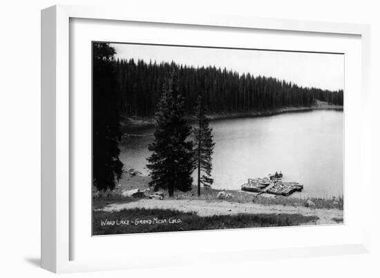 Grand Mesa, Colorado, View of Ward Lake, Canoe Leaving Dock-Lantern Press-Framed Art Print