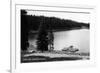 Grand Mesa, Colorado, View of Ward Lake, Canoe Leaving Dock-Lantern Press-Framed Art Print