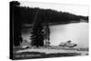 Grand Mesa, Colorado, View of Ward Lake, Canoe Leaving Dock-Lantern Press-Stretched Canvas