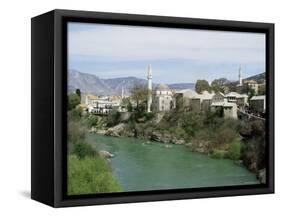 Grand Mosque (Karadjoz Beg) and River Neretya, Mostar, Bosnia Herzegovina-Michael Short-Framed Stretched Canvas