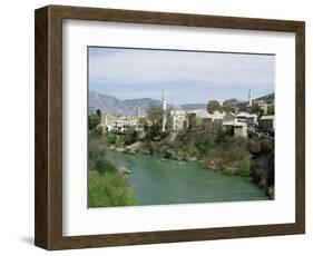 Grand Mosque (Karadjoz Beg) and River Neretya, Mostar, Bosnia Herzegovina-Michael Short-Framed Photographic Print