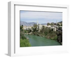 Grand Mosque (Karadjoz Beg) and River Neretya, Mostar, Bosnia Herzegovina-Michael Short-Framed Photographic Print