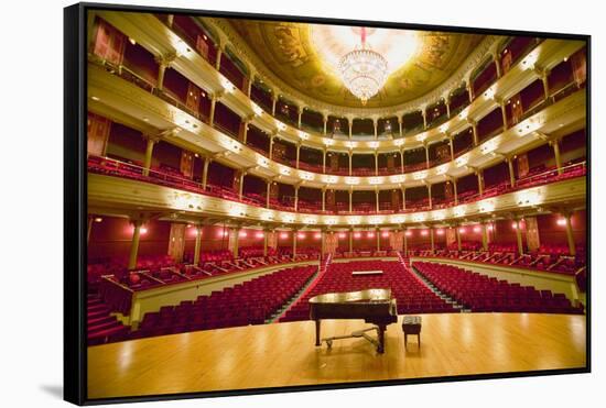 "Grand Old Lady of Broad Street," a 1857 built Opera stage with Grand Piano at the Opera Company...-null-Framed Stretched Canvas