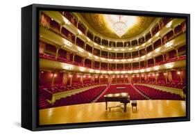 "Grand Old Lady of Broad Street," a 1857 built Opera stage with Grand Piano at the Opera Company...-null-Framed Stretched Canvas