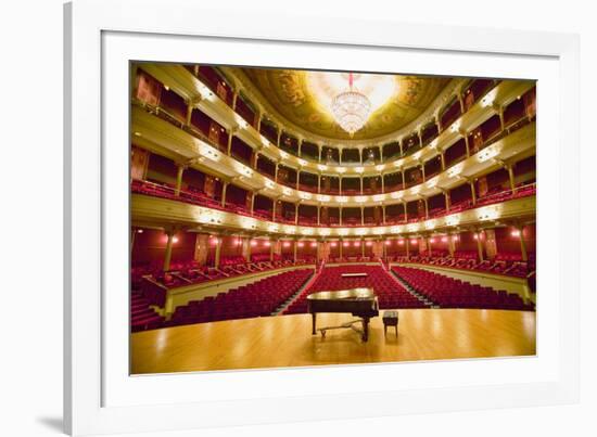 "Grand Old Lady of Broad Street," a 1857 built Opera stage with Grand Piano at the Opera Company...-null-Framed Photographic Print