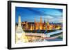 Grand Palace and Wat Phra Keaw at Sunset Bangkok, Thailand. Beautiful Landmark of Thailand. Temple-SOUTHERNTraveler-Framed Photographic Print