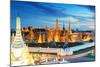 Grand Palace and Wat Phra Keaw at Sunset Bangkok, Thailand. Beautiful Landmark of Thailand. Temple-SOUTHERNTraveler-Mounted Photographic Print