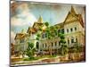 Grand Palace - Bangkok - Retro Styled Picture-Maugli-l-Mounted Art Print