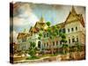 Grand Palace - Bangkok - Retro Styled Picture-Maugli-l-Stretched Canvas