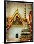 Grand Palace - Bangkok - Retro Styled Picture-Maugli-l-Framed Art Print