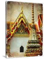 Grand Palace - Bangkok - Retro Styled Picture-Maugli-l-Stretched Canvas