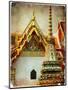 Grand Palace - Bangkok - Retro Styled Picture-Maugli-l-Mounted Art Print