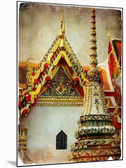 Grand Palace - Bangkok - Retro Styled Picture-Maugli-l-Mounted Art Print