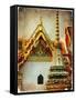 Grand Palace - Bangkok - Retro Styled Picture-Maugli-l-Framed Stretched Canvas