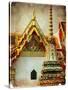 Grand Palace - Bangkok - Retro Styled Picture-Maugli-l-Stretched Canvas