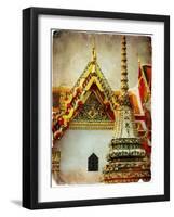 Grand Palace - Bangkok - Retro Styled Picture-Maugli-l-Framed Art Print