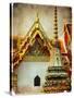 Grand Palace - Bangkok - Retro Styled Picture-Maugli-l-Stretched Canvas